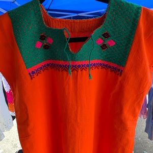 Hand Embroidered Mexican Blouse